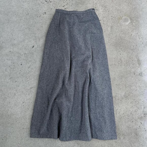 Vintage grey wool maxi skirt - Picture 2 of 6